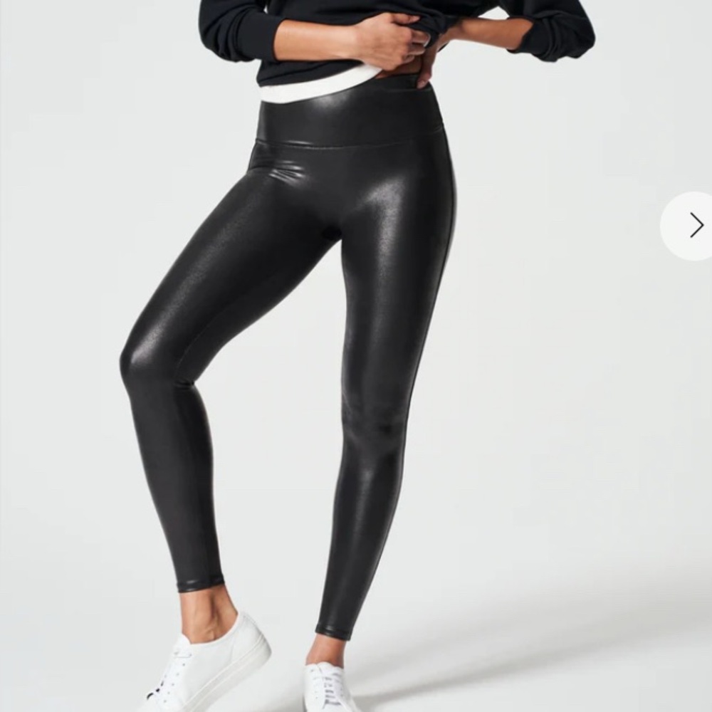 Spanx Black Faux Leather Leggings